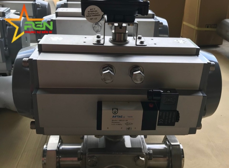 Van bi 3 ngã vi sinh điều khiển khí nén | Clamp Inox 304 - 316L