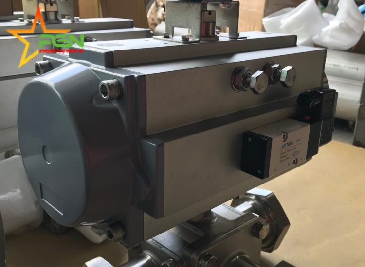 Van bi 3 ngã vi sinh điều khiển khí nén | Clamp Inox 304 - 316L