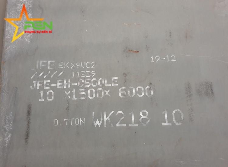 THÉP TẤM MÀI MÒN EVERHARD JFE. EH-C340, C400, C450, C500, C550; EH-C400LE, C450LE, C500LE.