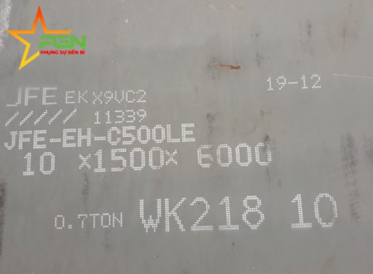 THÉP TẤM MÀI MÒN EVERHARD JFE. EH-C340, C400, C450, C500, C550; EH-C400LE, C450LE, C500LE.