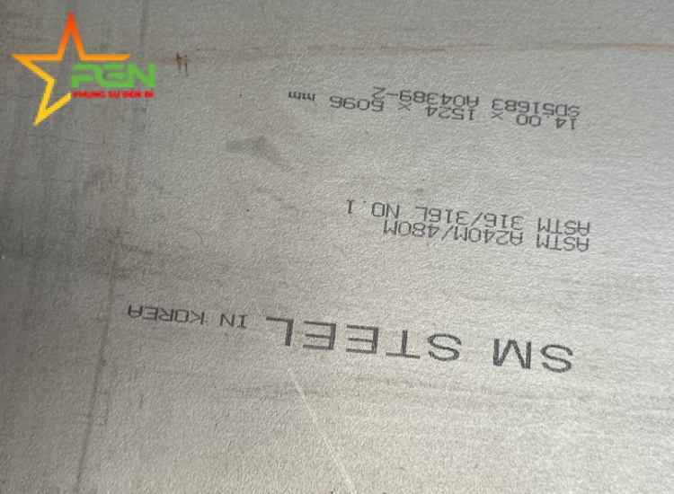 TẤM INOX 316/316L No.1 DÀY 14MM